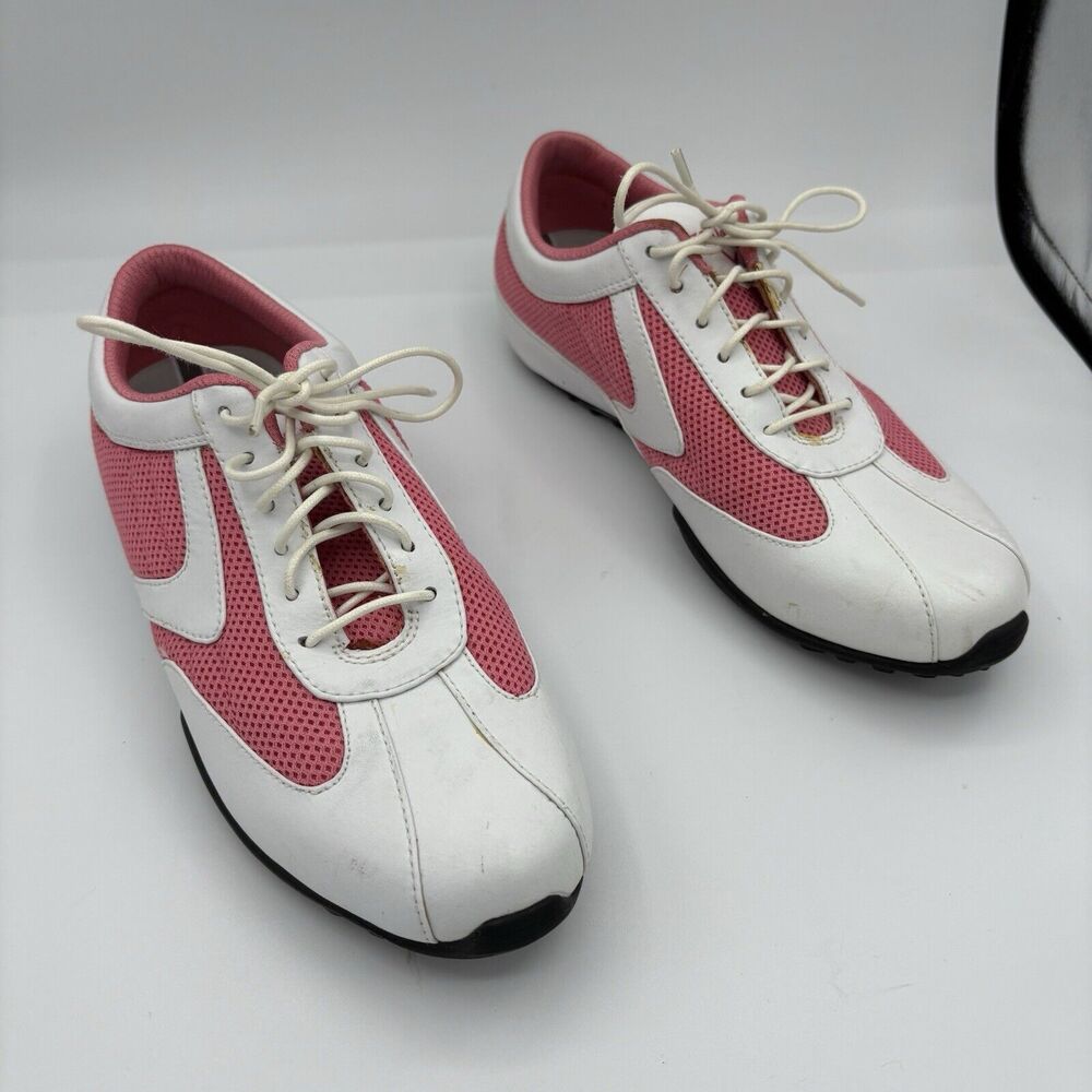 Callaway Golf Shoes Womens Size‎ 6 Spikeless Cleats Pink And White E1